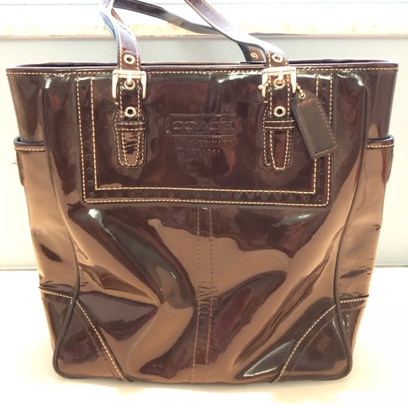 Coach Handbags - Brown patent leather coach purse